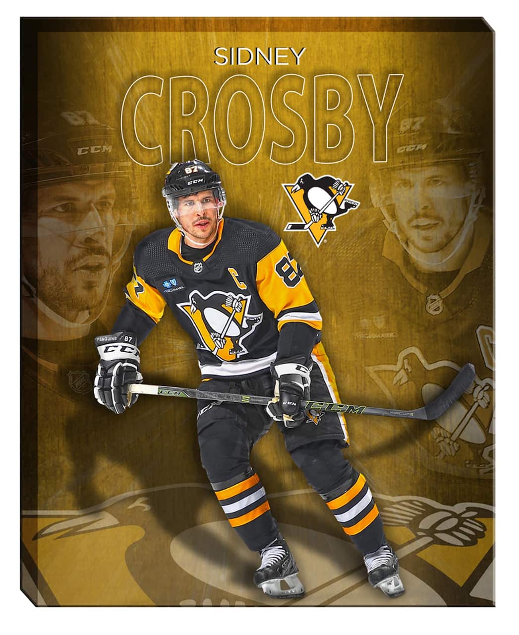 Sidney Crosby 16" x 20" Canvas Collage Penguins-V